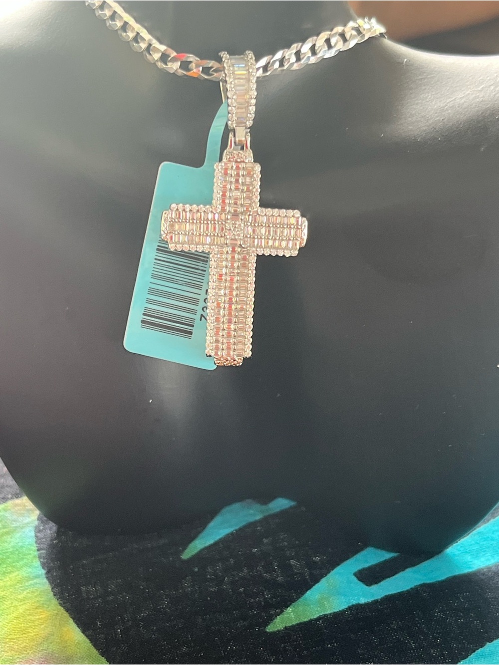 S925 Baguette Moissanite Crucifix Cross Pendant
